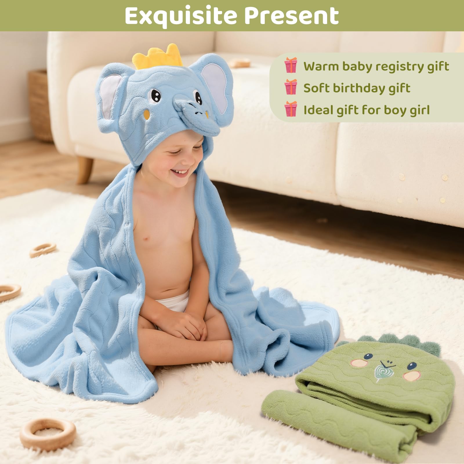 CandyHome baby towel warmth retention helps baby settle after bath