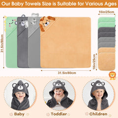 CandyHome elephant hooded towel wraps baby warm with adorable design.