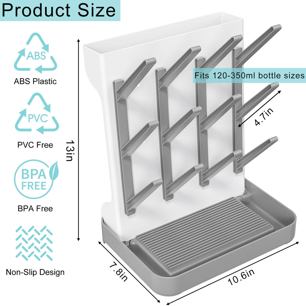 CandyHome drying rack adjustable twigs close-up illustrates flexible spacing for baby needs.