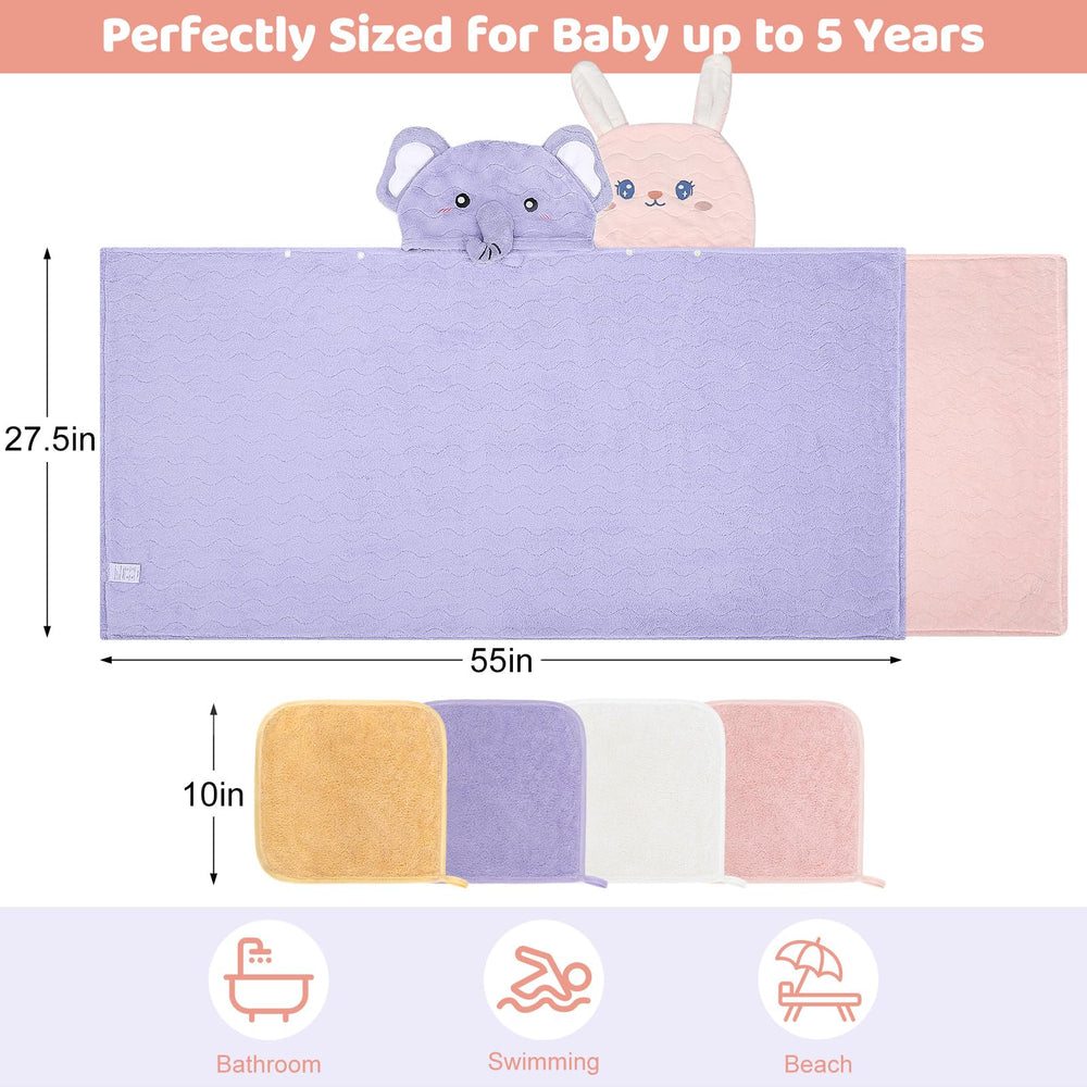 CandyHome hooded towel 55x27 elephant design adds fun while drying