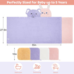 CandyHome hooded towel 55x27 elephant design adds fun while drying