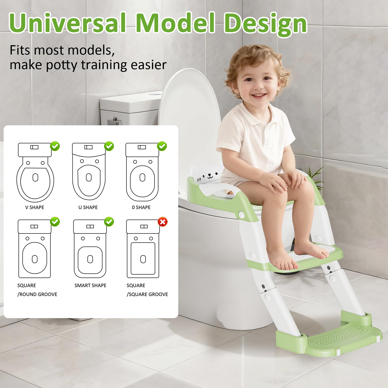 CandyHome Potty Training Seat green non-slip pads for stable use