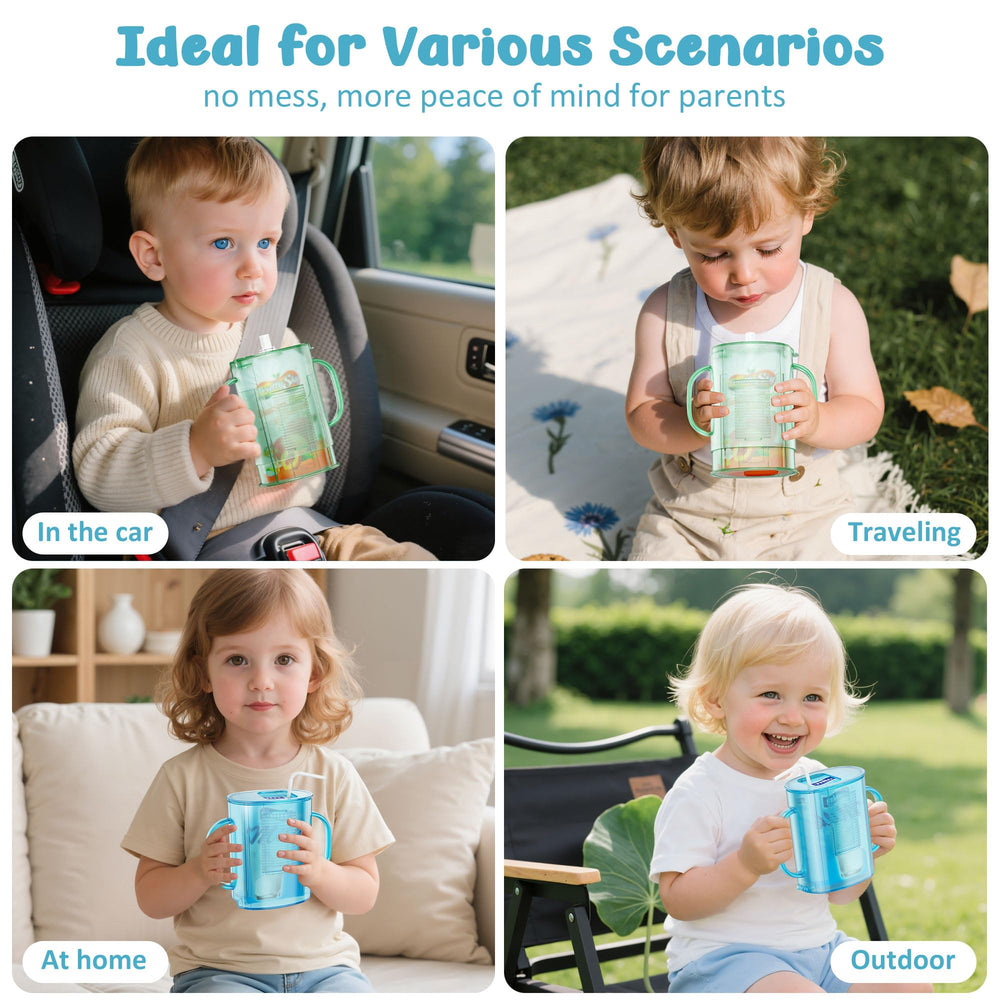 CandyHome pouch holder no squeeze supports upright and inverted use for different drinks.