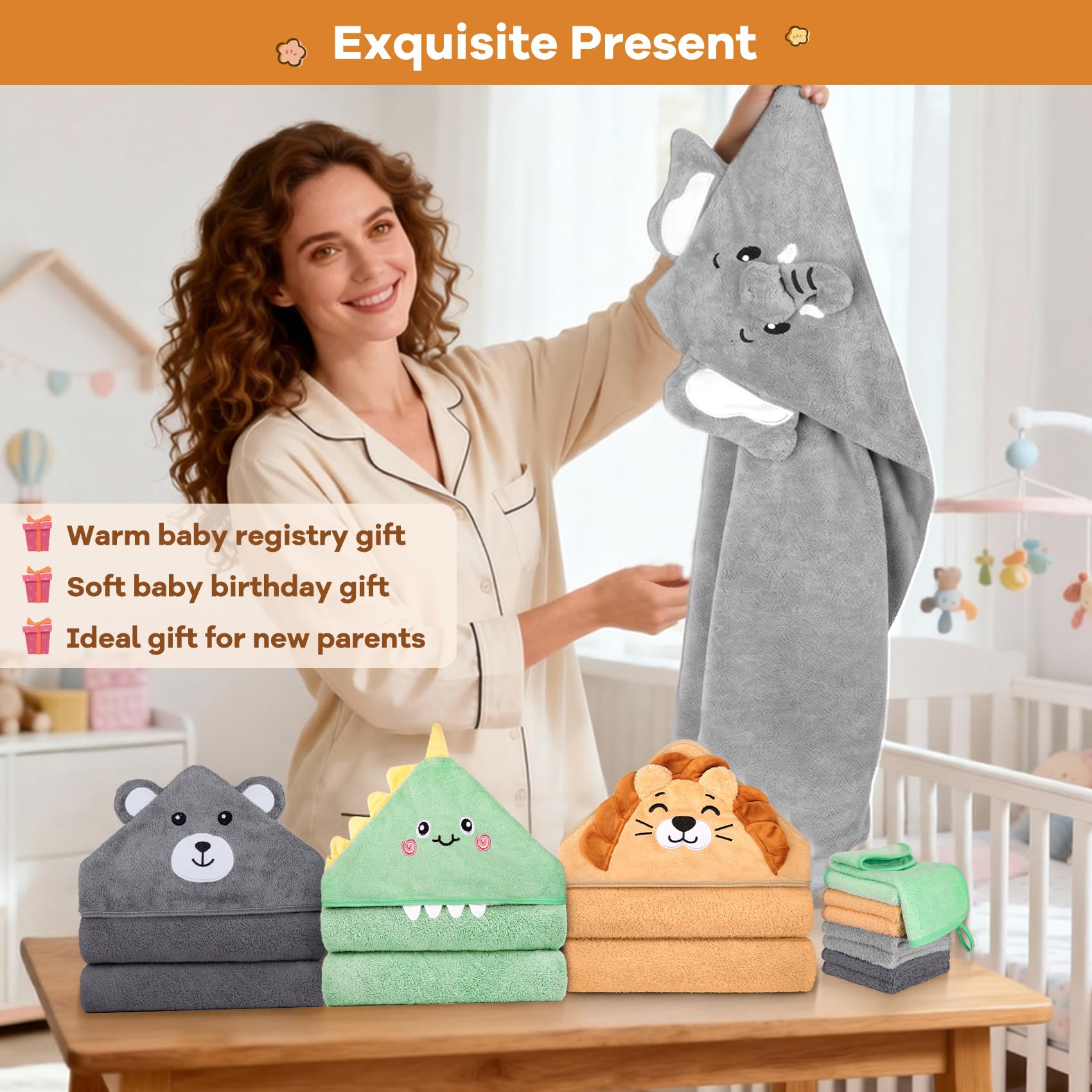 CandyHome washcloths 10x10 aid gentle cleansing and quick drying skin.