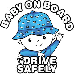 Canel baby-in-car sticker close-up boosts driver awareness