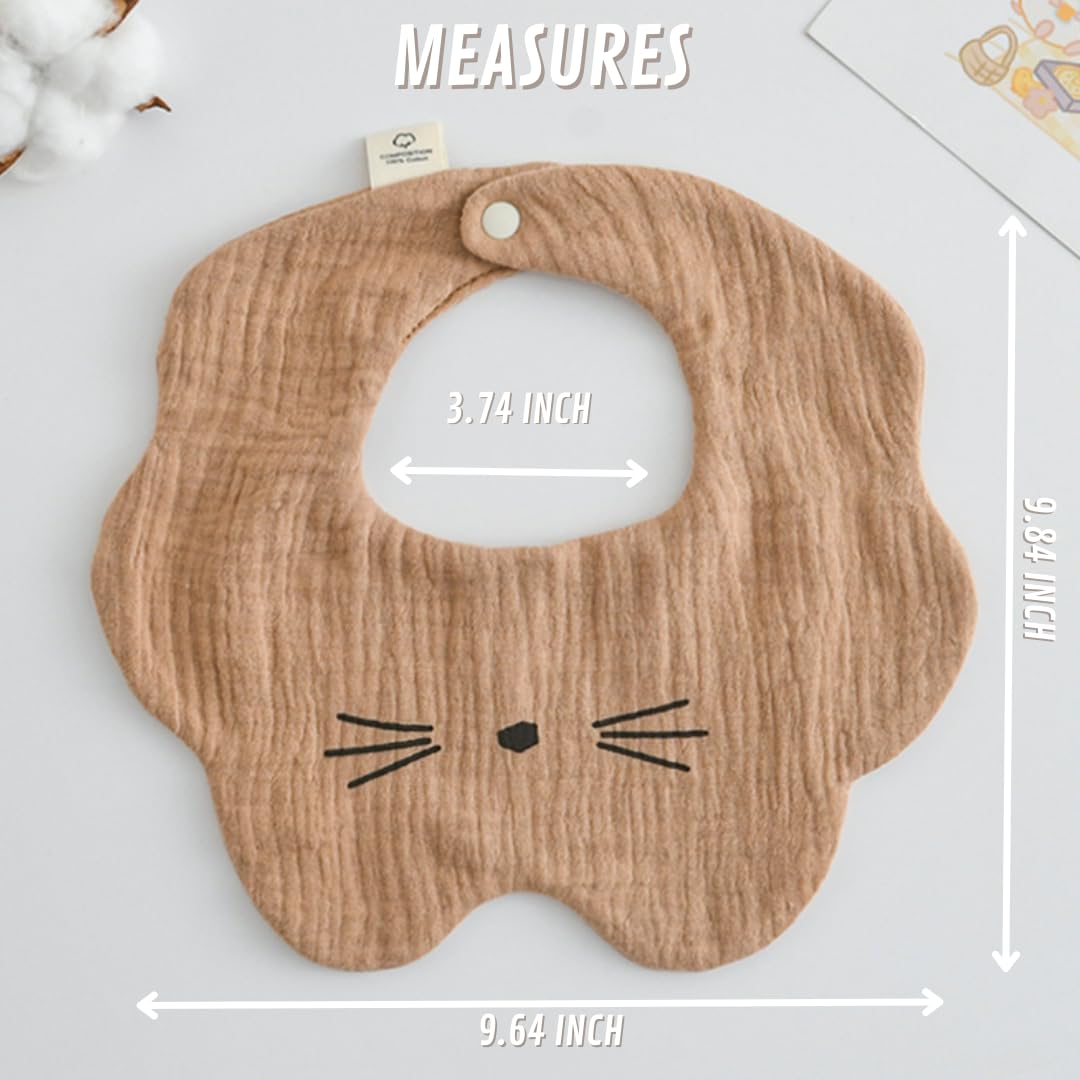 Canjolie adjustable-snaps bandana bib on a baby demonstrating grow-with-baby fit.