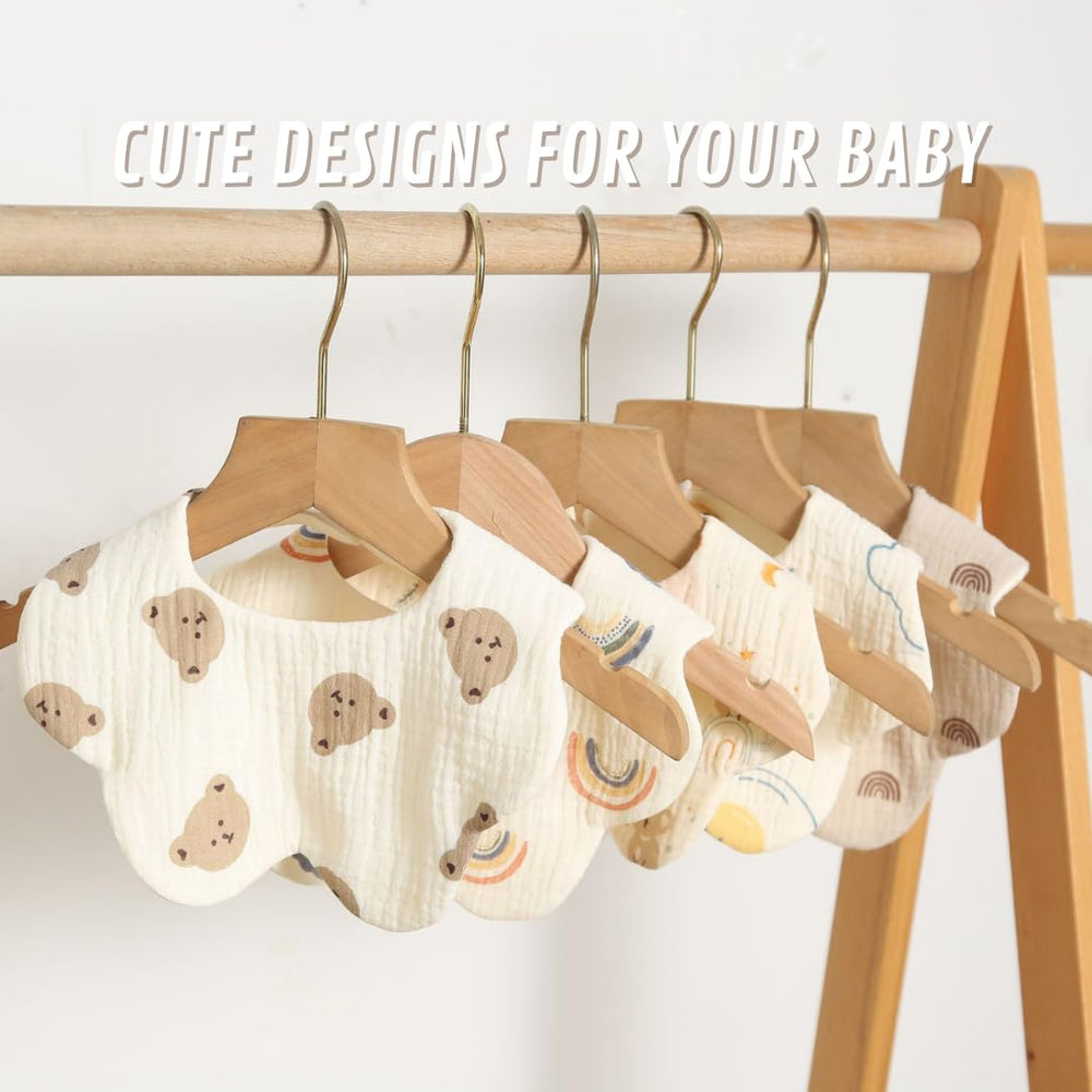 Canjolie cotton-muslin bib close-up highlighting gentle-on-skin fabric.