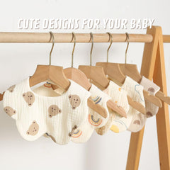 Canjolie cotton-muslin bib close-up highlighting gentle-on-skin fabric.