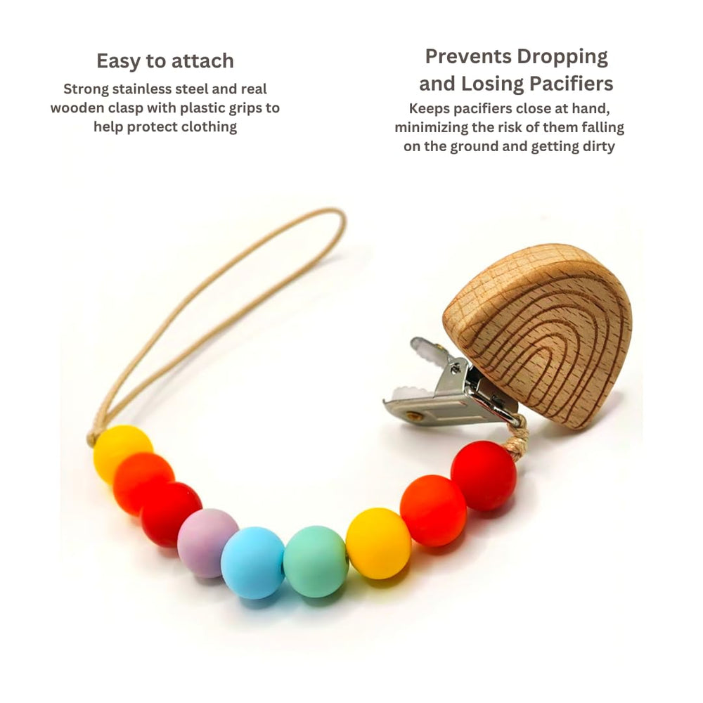 Canjolie Wood Paci Clips neutral-tone conveys stylish versatility for any outfit