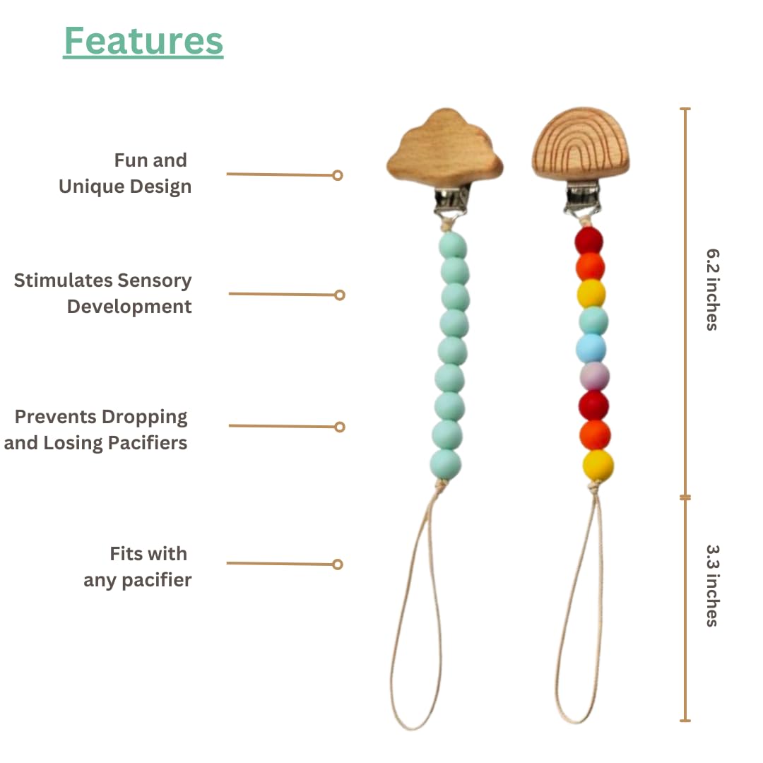Canjolie Wood Paci Clips pacifier-use scene shows how it reduces lost pacifiers