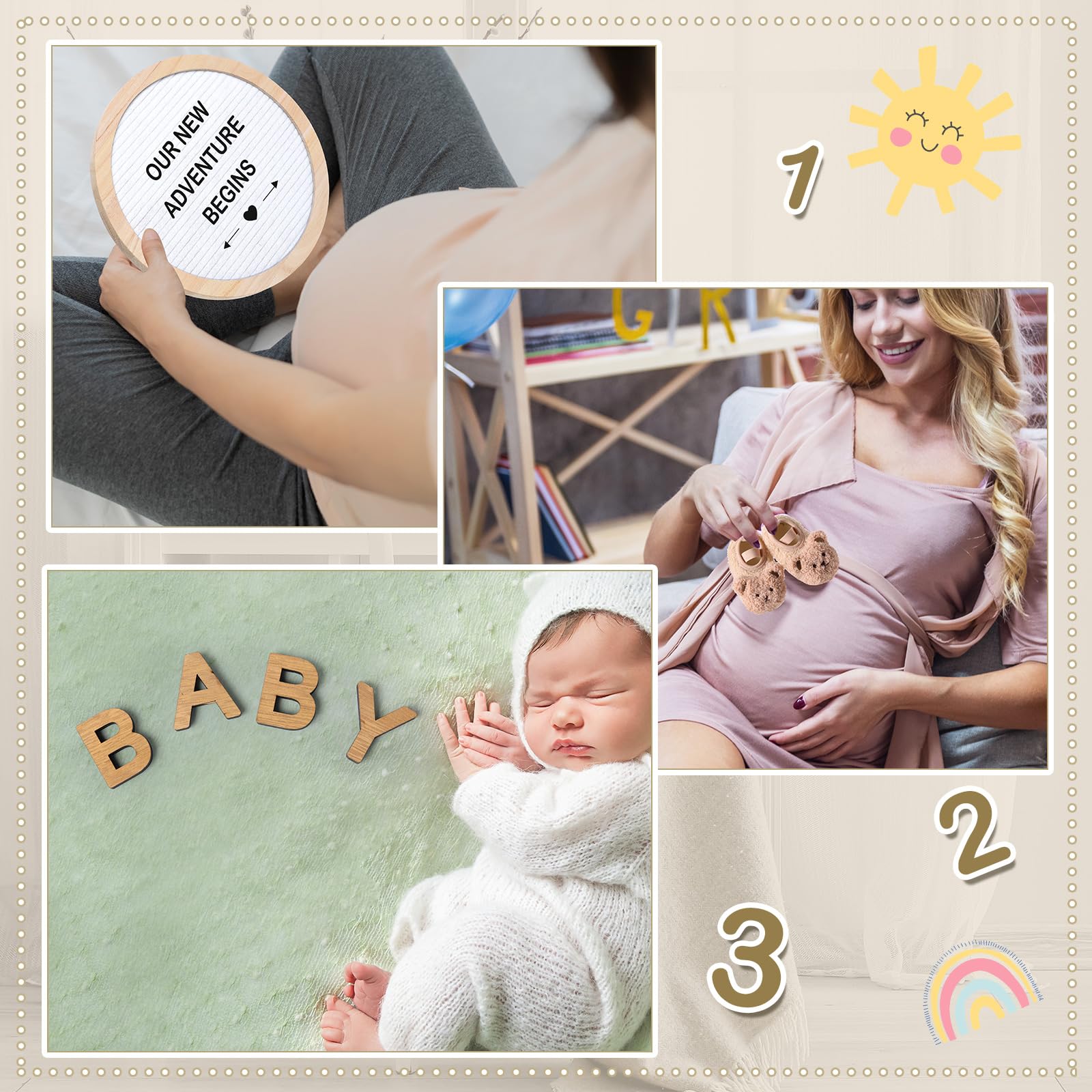 Canlierr all-in-one pregnancy announcement kit laid out for inspiration.