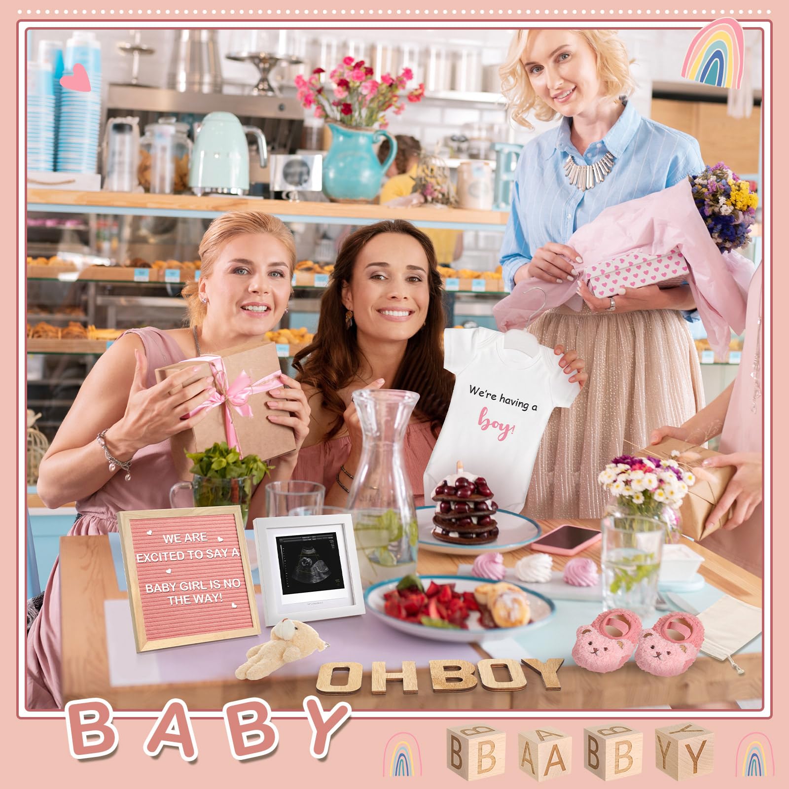 Canlierr pregnancy announcement set display ideas for gender reveal or baby shower moments