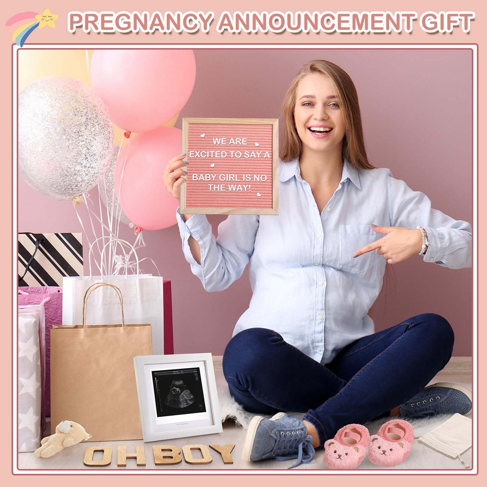 Canlierr pregnancy announcement set wood blocks spell messages for maternity announcements