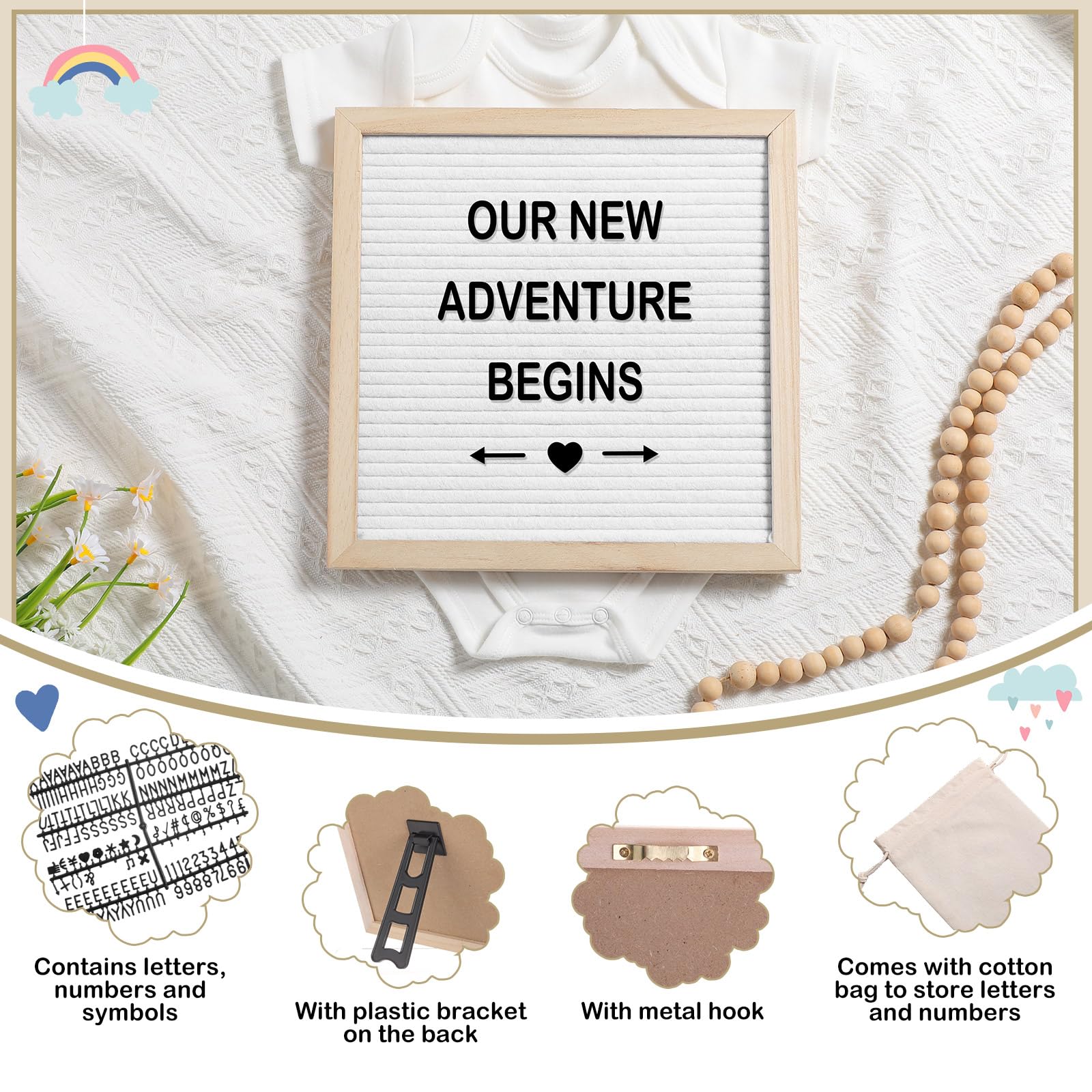 Canlierr 7-inch white photo frame to display ultrasound or memories