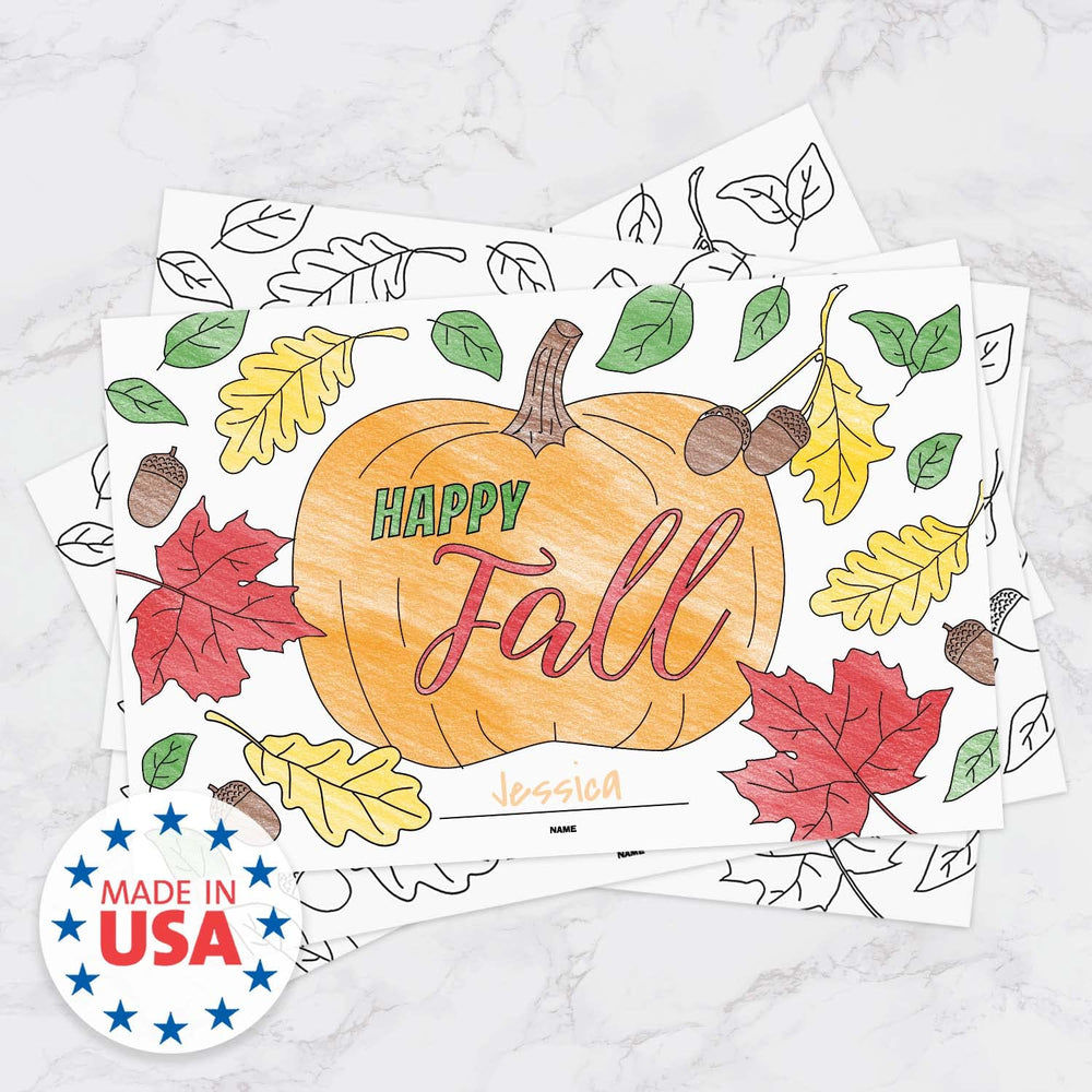 Canopy Street made-in-USA coloring placemats emphasizing quality materials and production