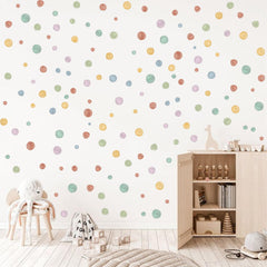Cantly Colorful Dot Decal eight-sheets kit for vibrant wall accents.