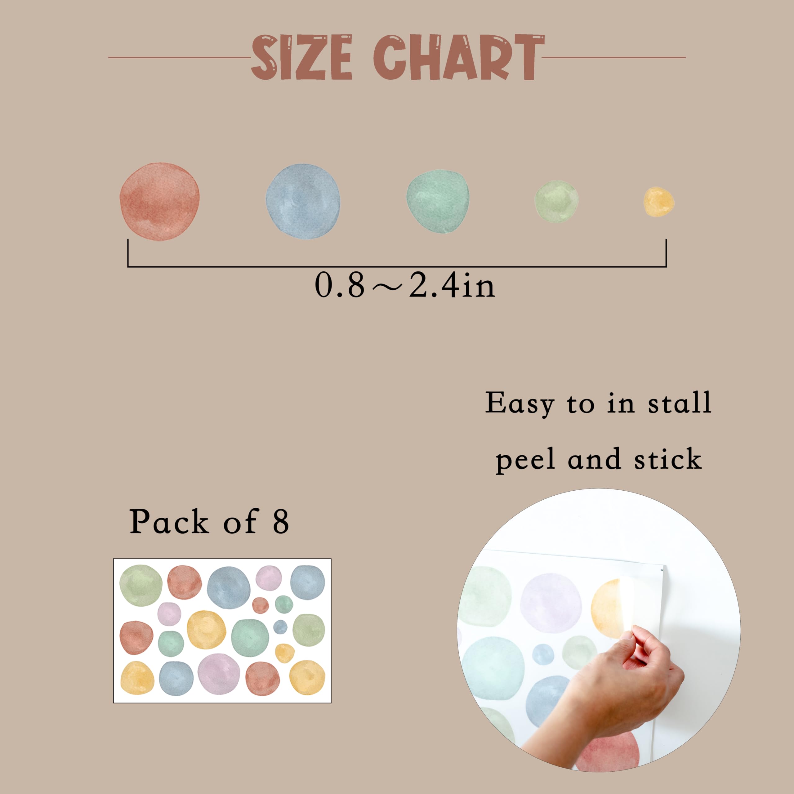 Cantly pastel-dots close-up highlights removable decals for mess-free decorating.