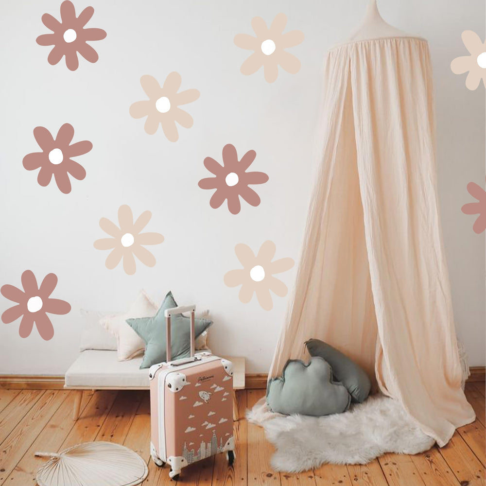 CANTLY Daisy Decal boho wall decor adds charm to living spaces.
