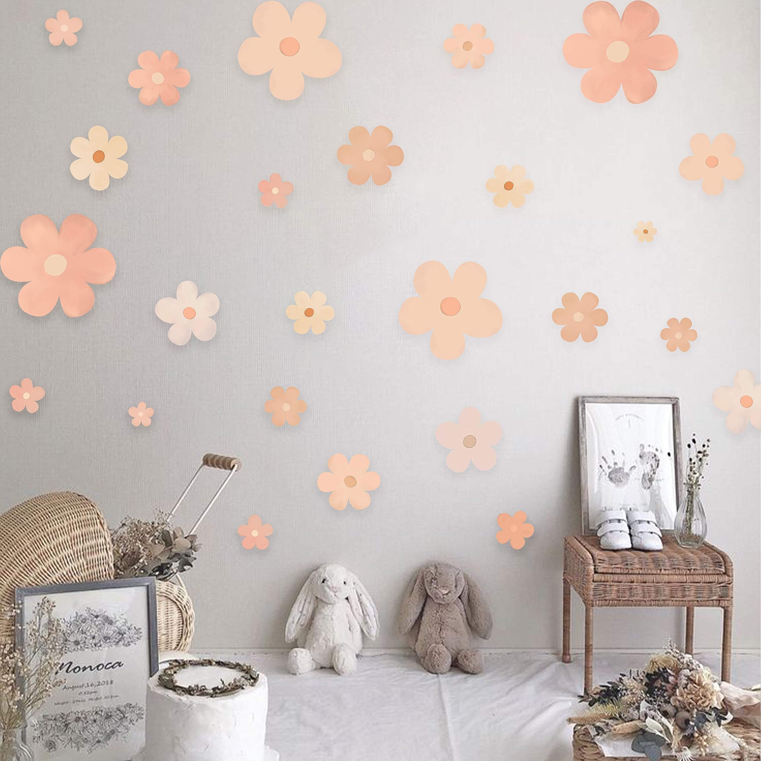 CANTLY daisy wall stickers bring fresh color to kitchens and classrooms.