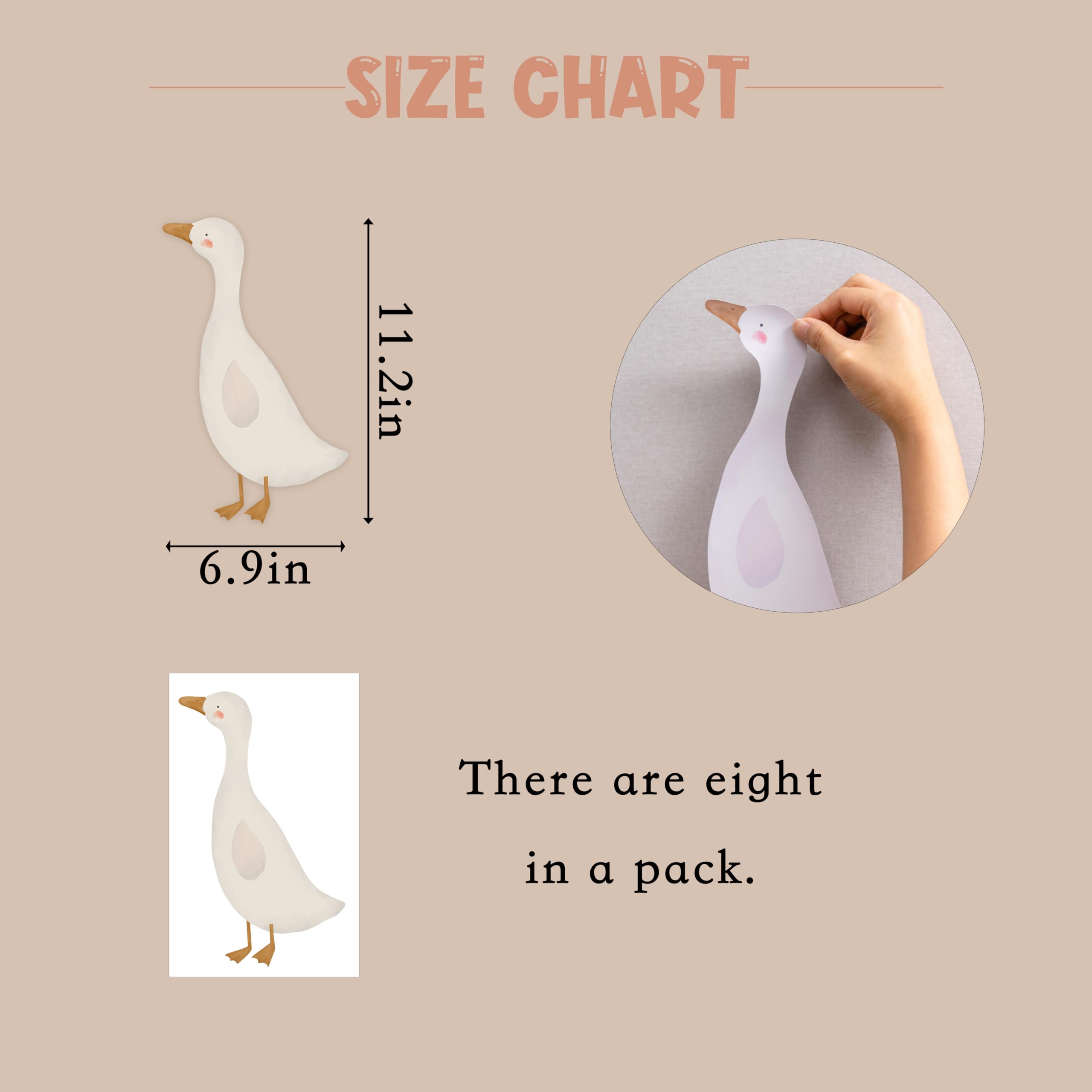 CANTLY geese wall decal closeup shows waterproof vinyl suitable for kids' spaces.