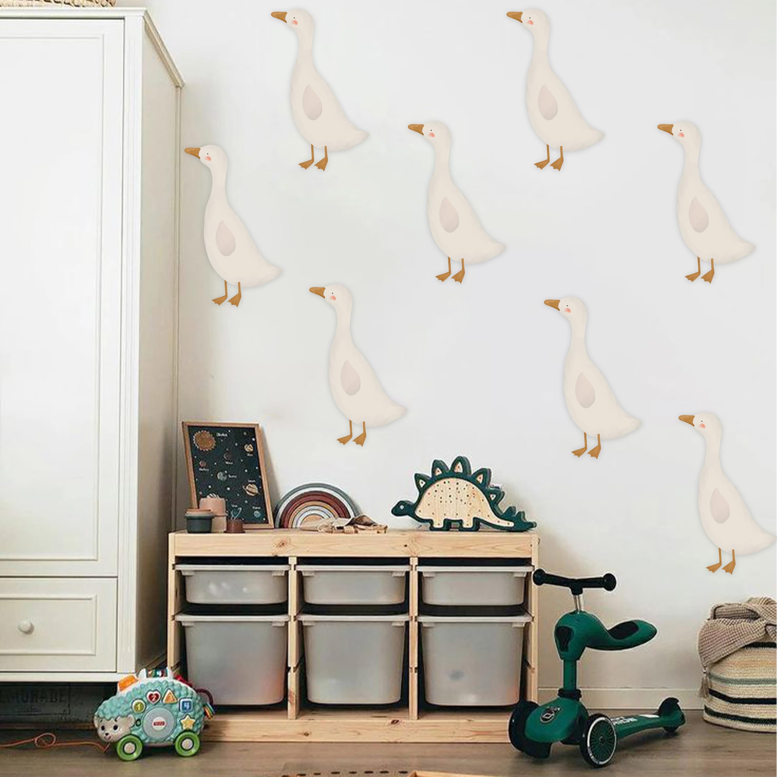 CANTLY peel-and-stick geese decal with easy removal.