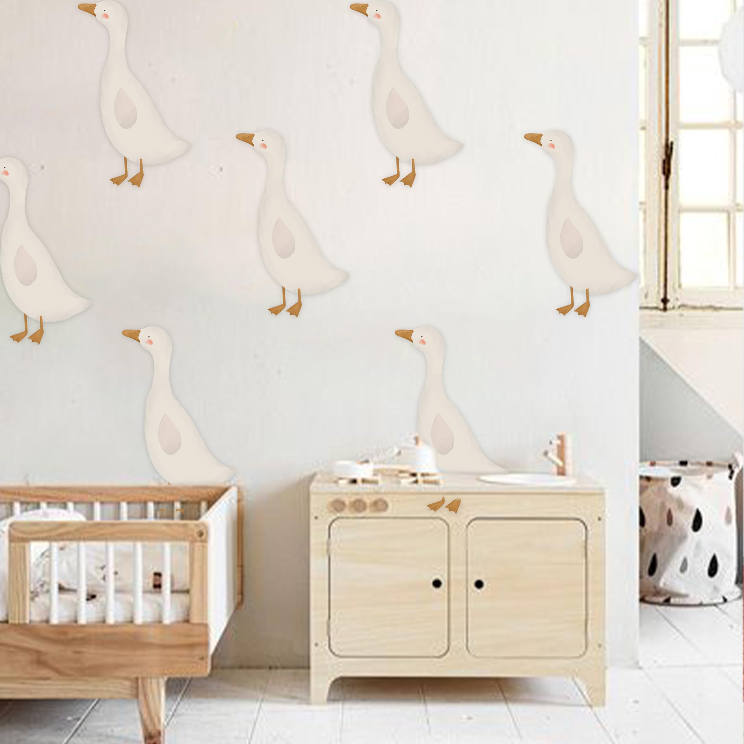CANTLY removable vinyl geese bedroom decal for easy repositioning.