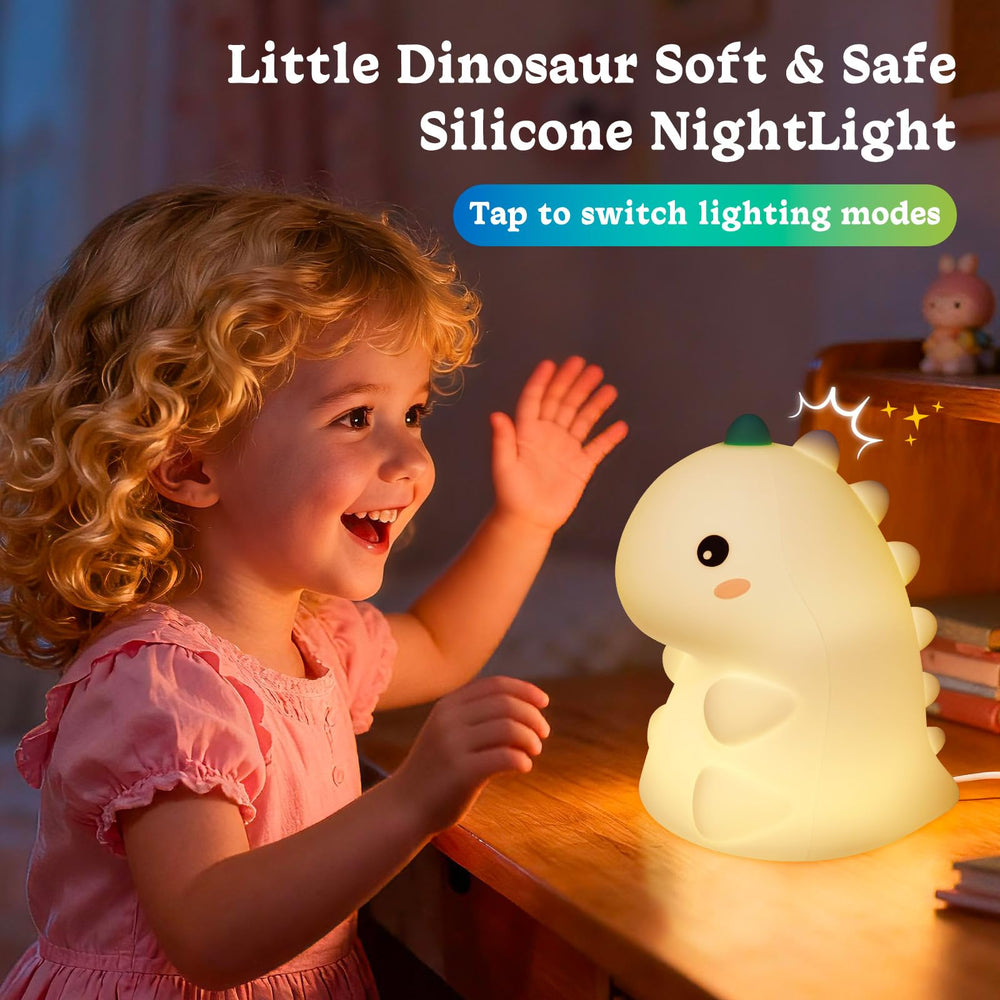 Canvage Dinosaur Night Light in kids room setup — creates cozy bedtime ambiance.