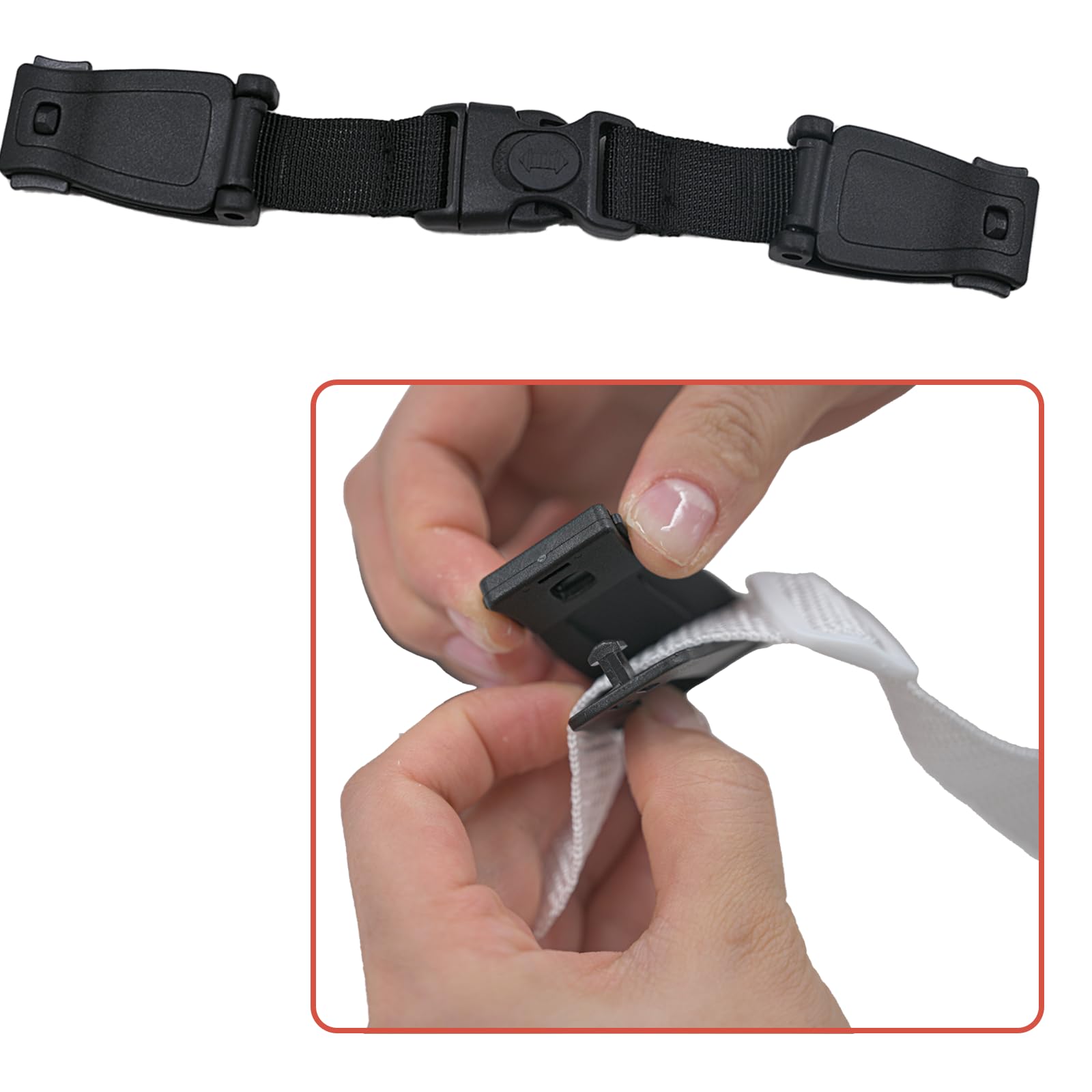 CaoXiong Chest Harness attached to a stroller for secure outdoor strolls.