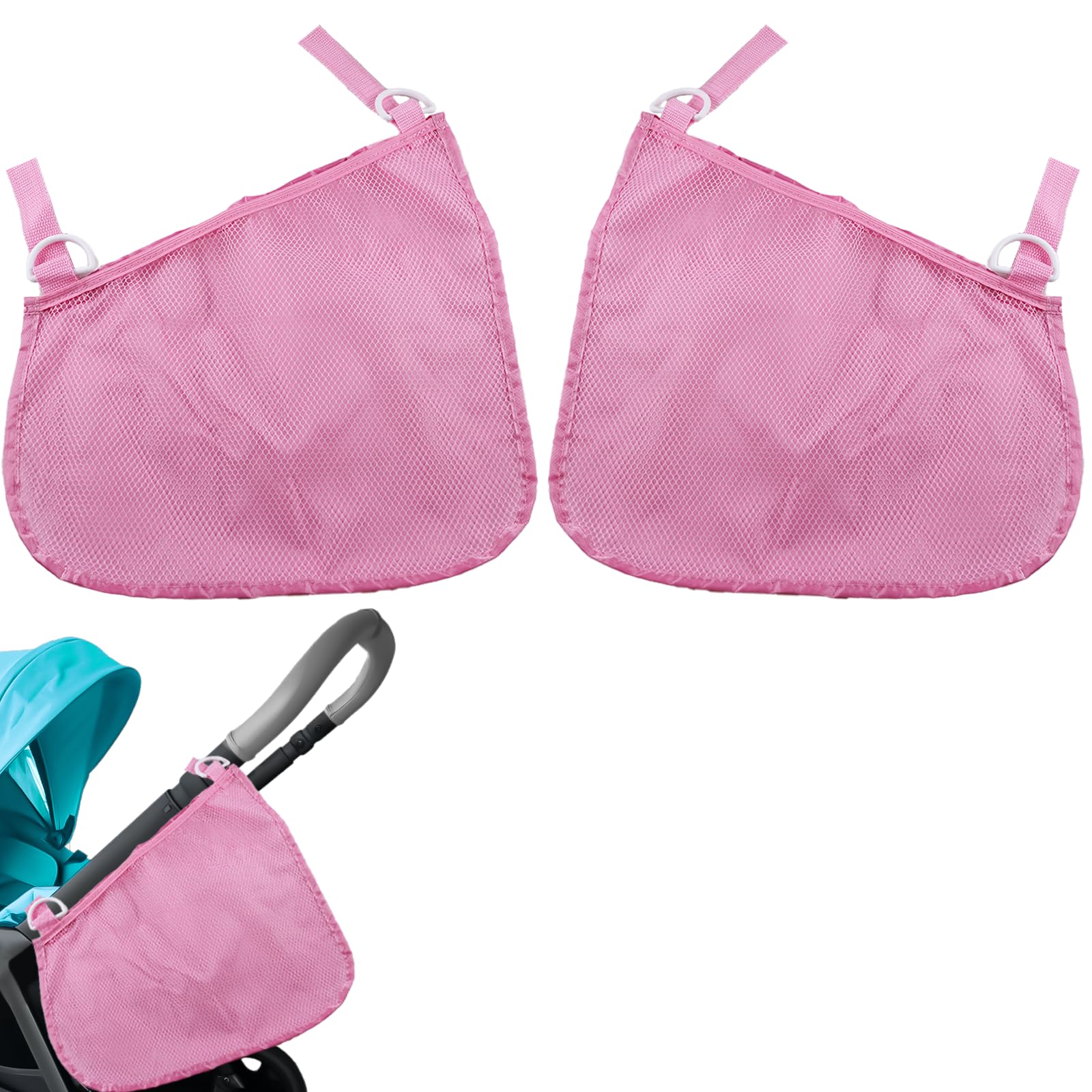 Caoxiong side-sling stroller organizer pink front view for easy access