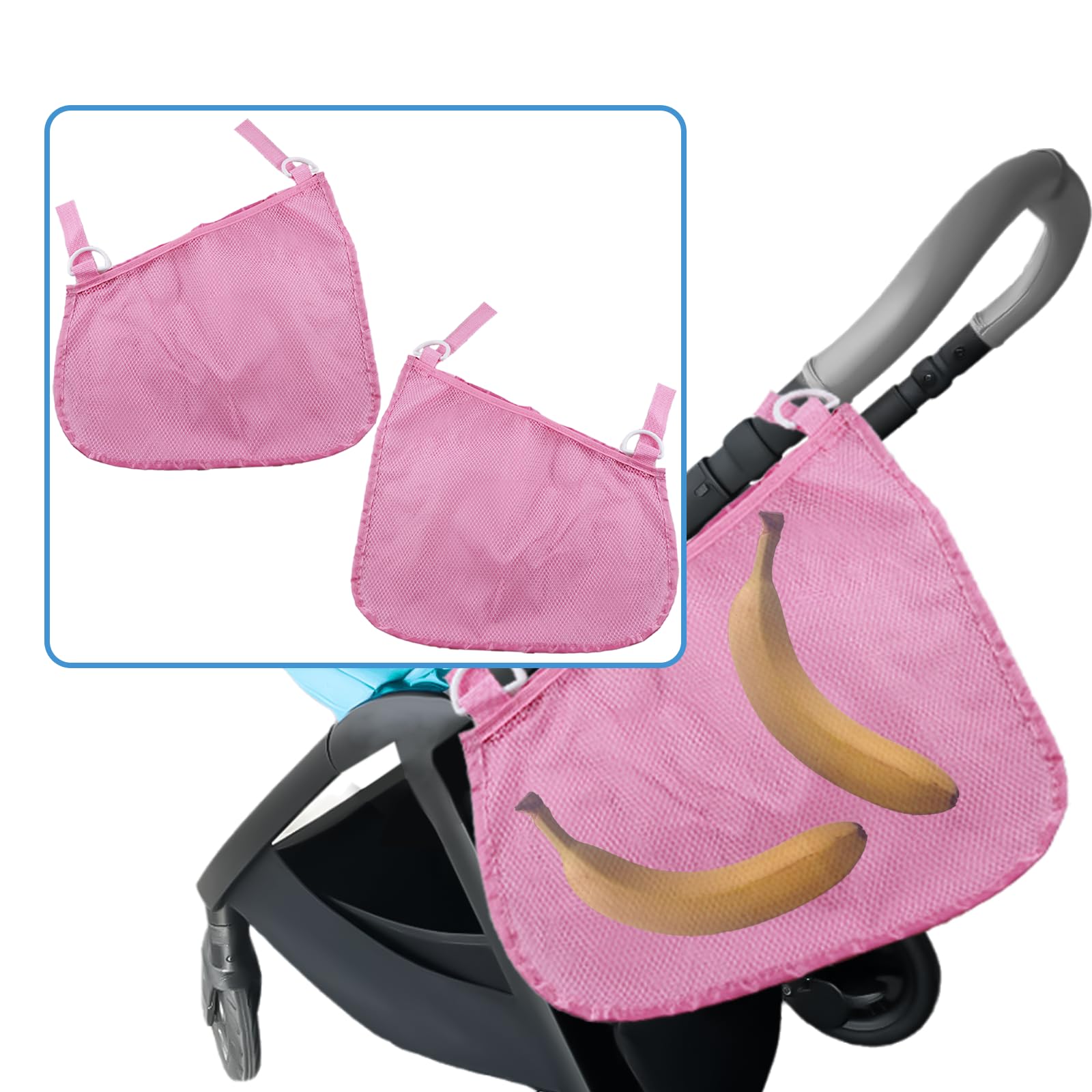 Caoxiong pink in-use shot demonstrating securing items during strolls with minimal bulk
