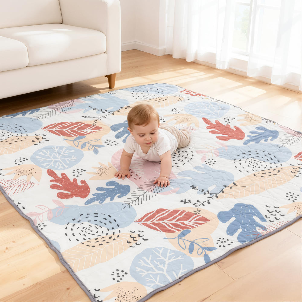 CAPAKIDDO play mat with thick cushioning for comfy tummy time on floors