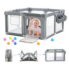 CAPAKIDS foldable playpen fully set up for a safe, contained play space
