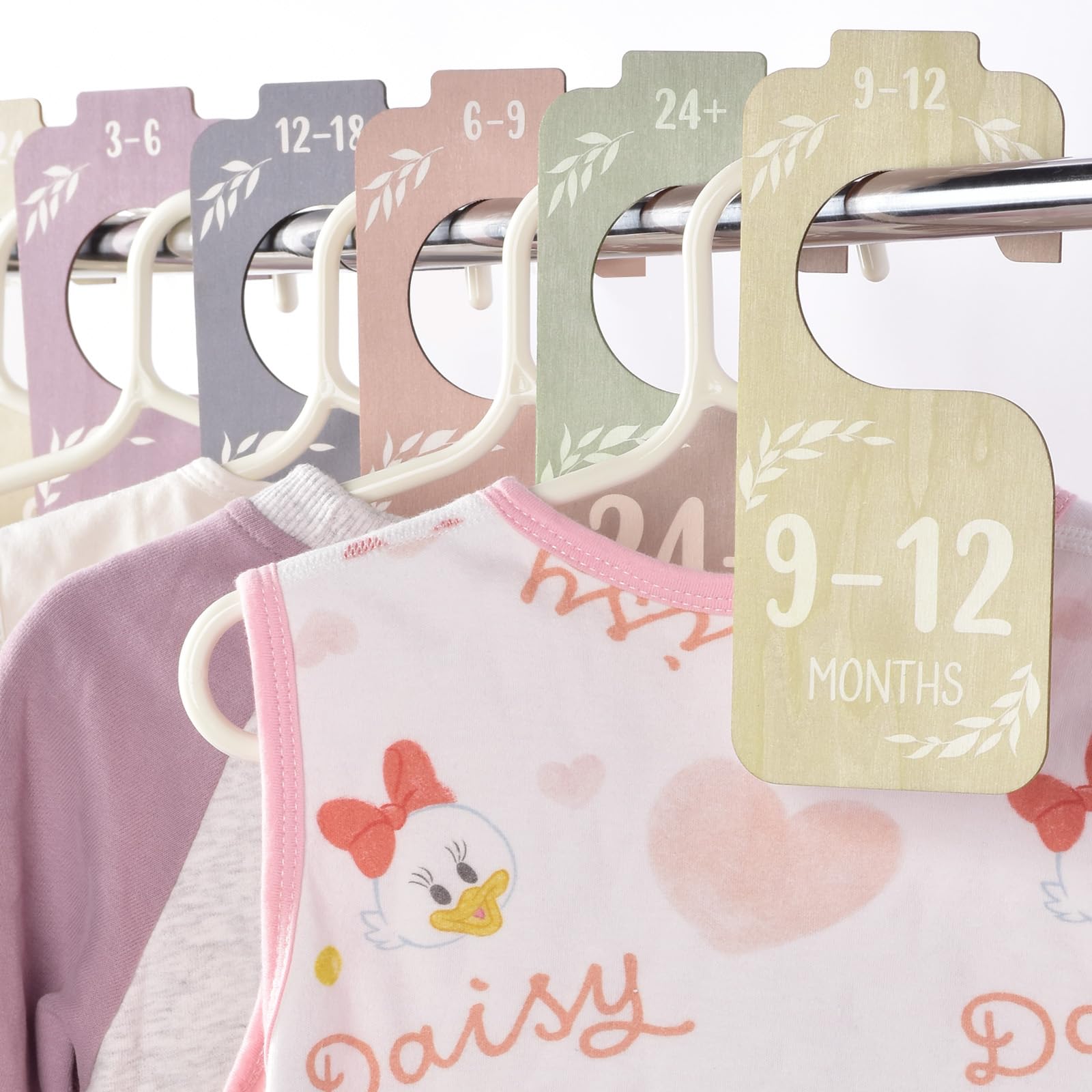 CAPHONT baby closet dividers double-sided typography for quick size matching without sorting through piles.