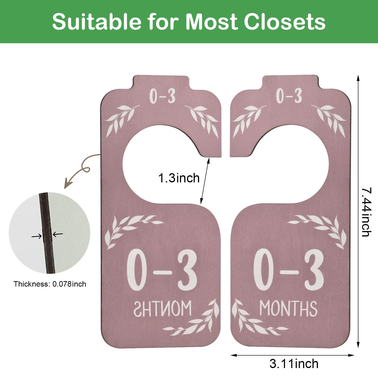 CAPHONT wooden dividers closeup reveals smooth, durable labels designed to speed outfit selection.