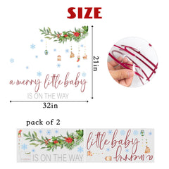 Capiont A Merry Little Baby On The Way decal bells accent creates holiday vibes and photo-worthy moments.