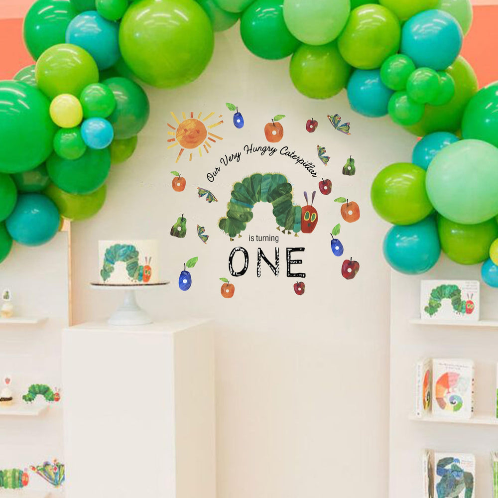 Capiont Caterpillar circular one design decal enhances photos with playful ambience