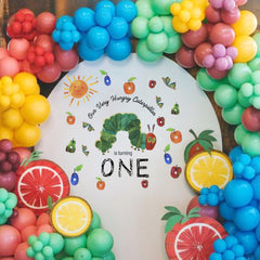 Capiont Caterpillar fruits decal with apples pears and plums for vibrant decor