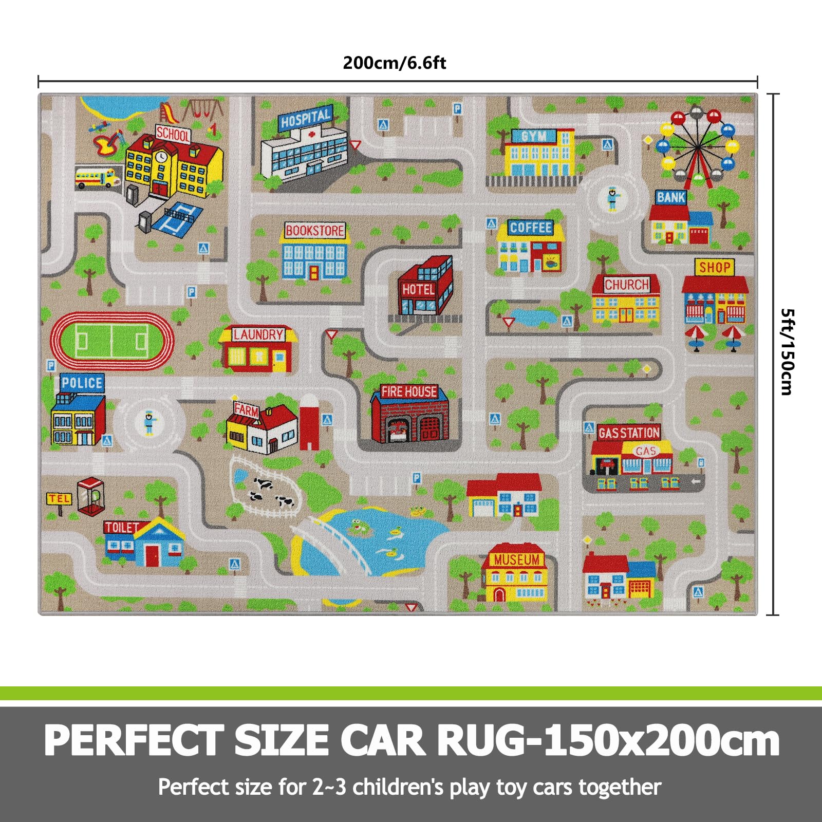 Capslpad city map design closeup highlighting buildings for educational play and storytelling