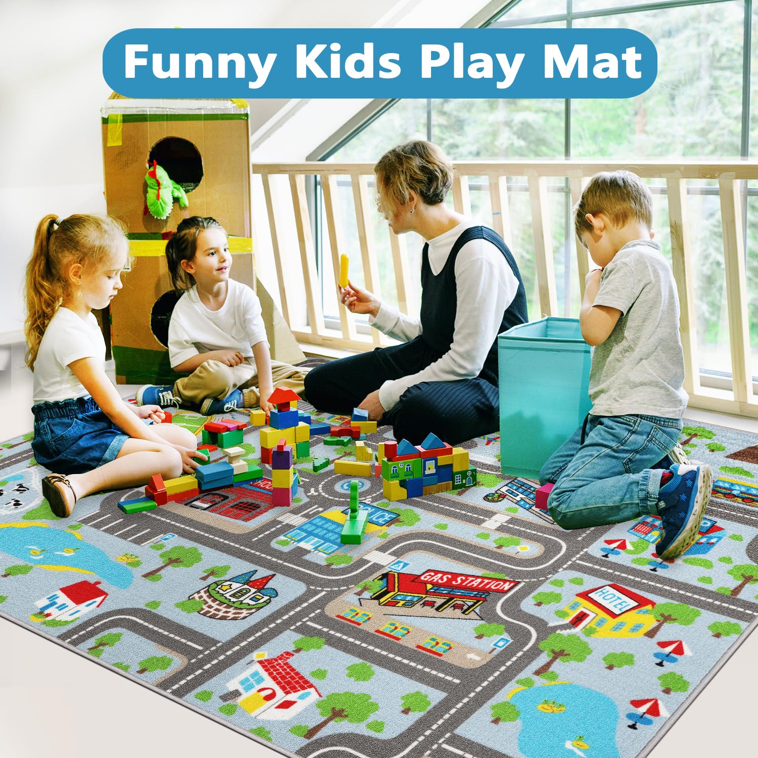 Capslpad Kids Rug living-room decor brings learning to family spaces with color and texture