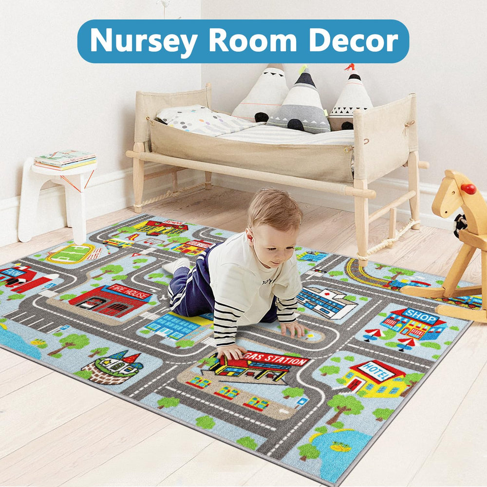 Capslpad Kids Rug playroom setup demonstrates a spacious, inviting space for group play.