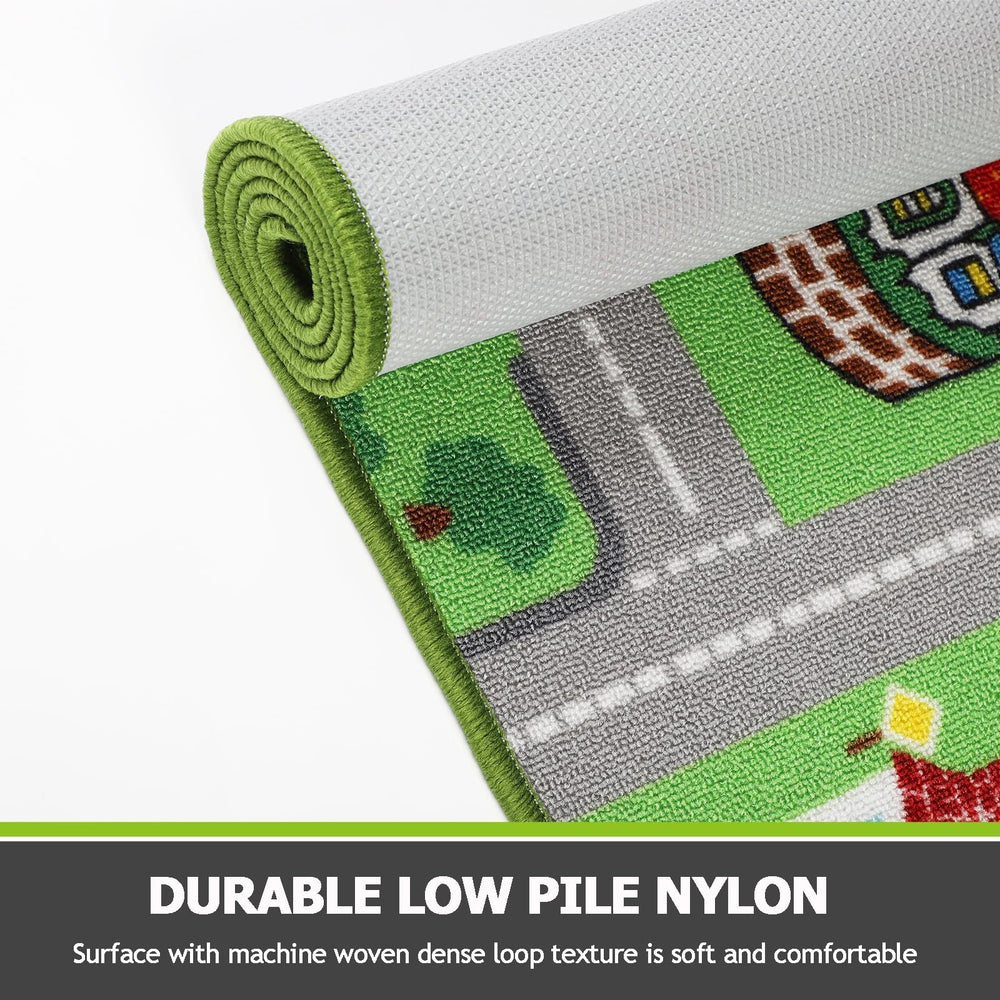 Capslpad Kids Rug police-station-pattern encourages role-play and urban recognition