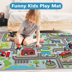 Capslpad Kids Rug toy cars play area invites spatial awareness and motor skills practice.