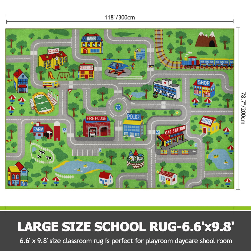 Capslpad Kids Rug traffic-road-pattern supports imaginative play and early route planning