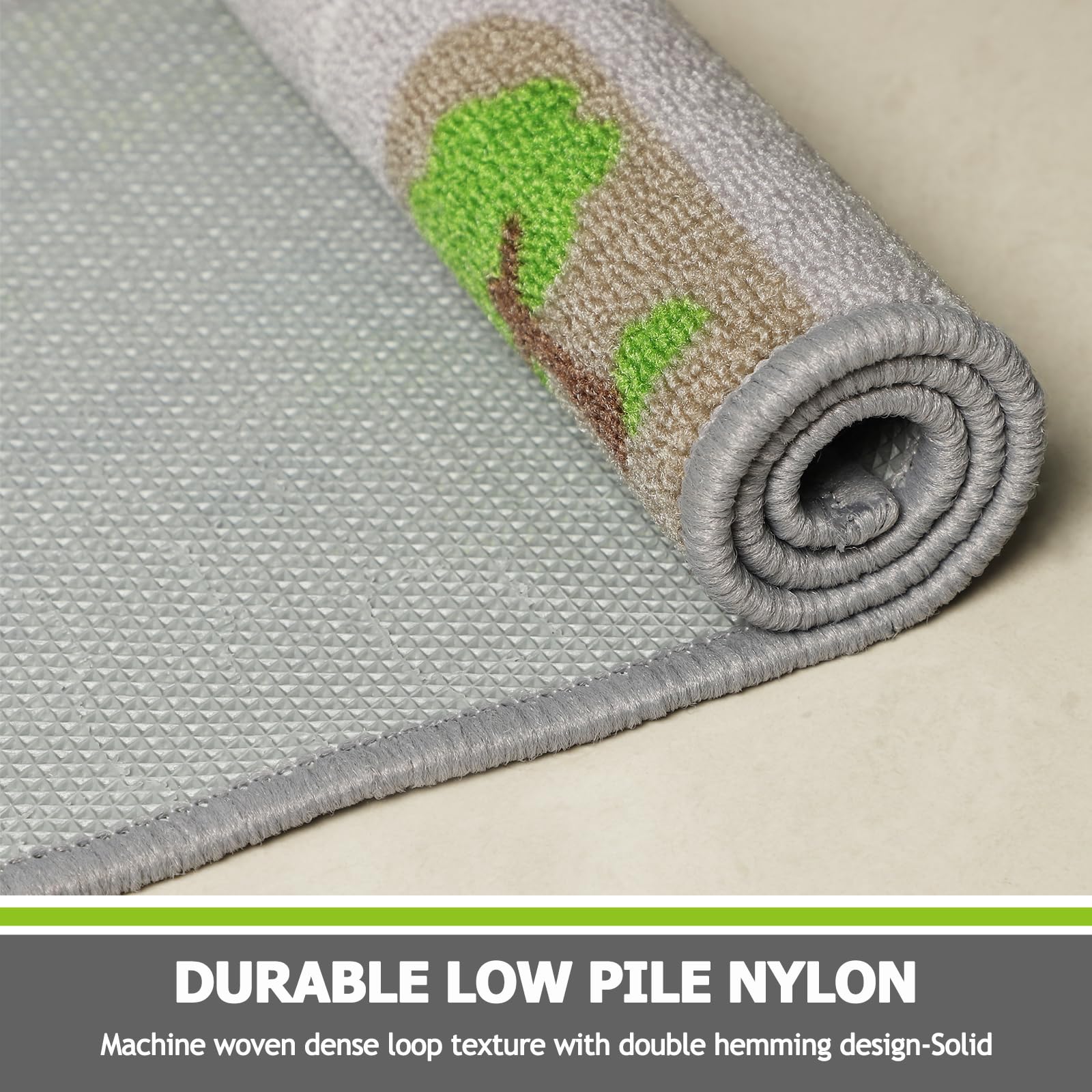 Capslpad non-slip back texture helps secure the rug on floors