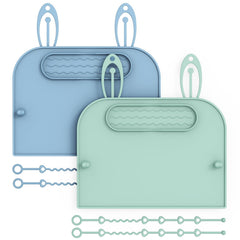 Captainbear 2Pack placemats on highchair showing secure grip and clean dining