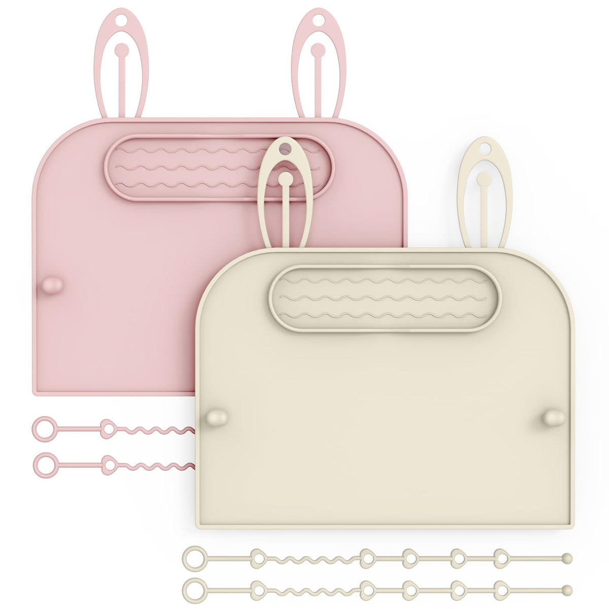 Captainbear 2-pack placemats on highchair tray keep mealtime tidy.