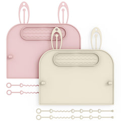 Captainbear 2-pack placemats on highchair tray keep mealtime tidy.