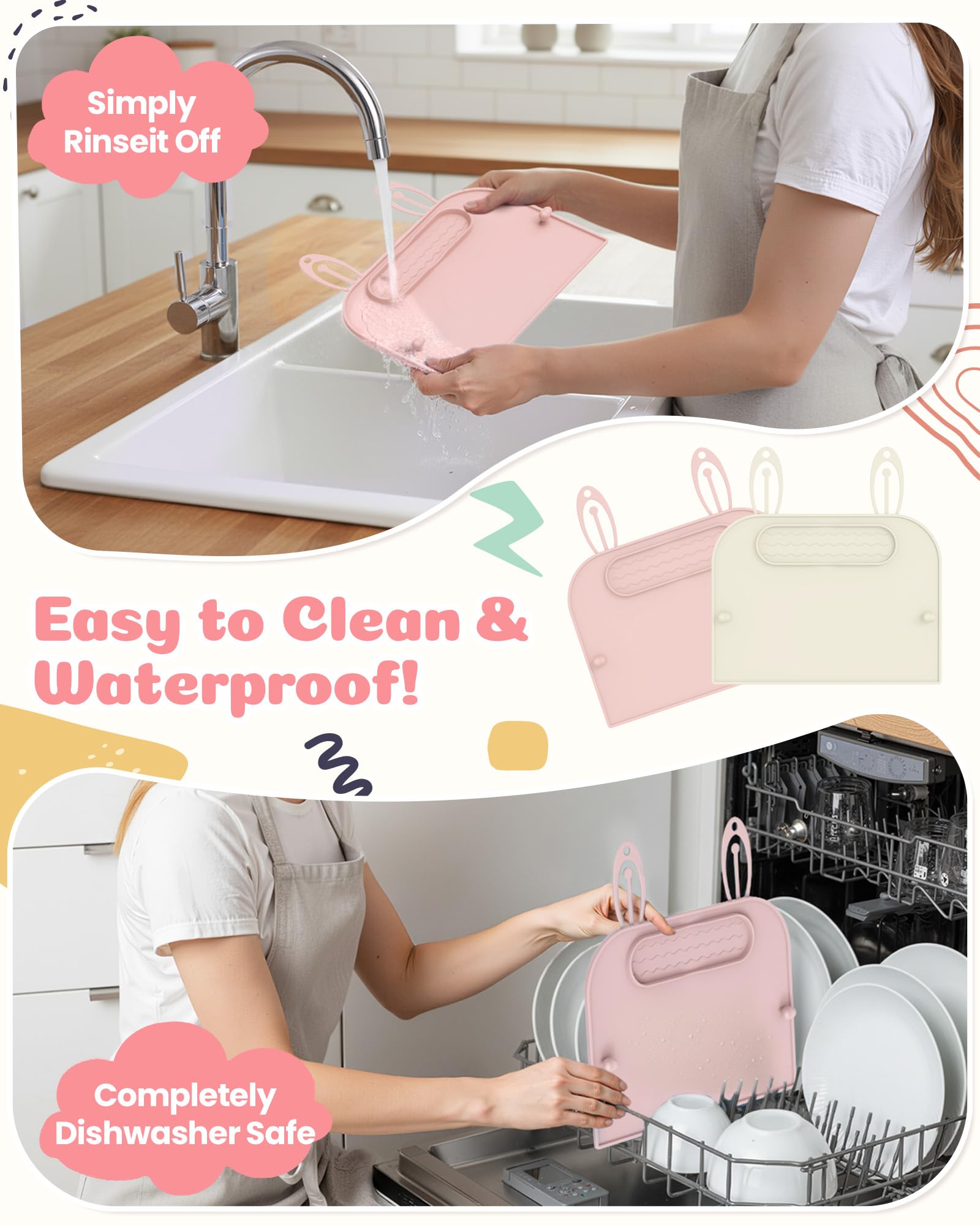 Captainbear placemats heat-resistant material for busy family dining.