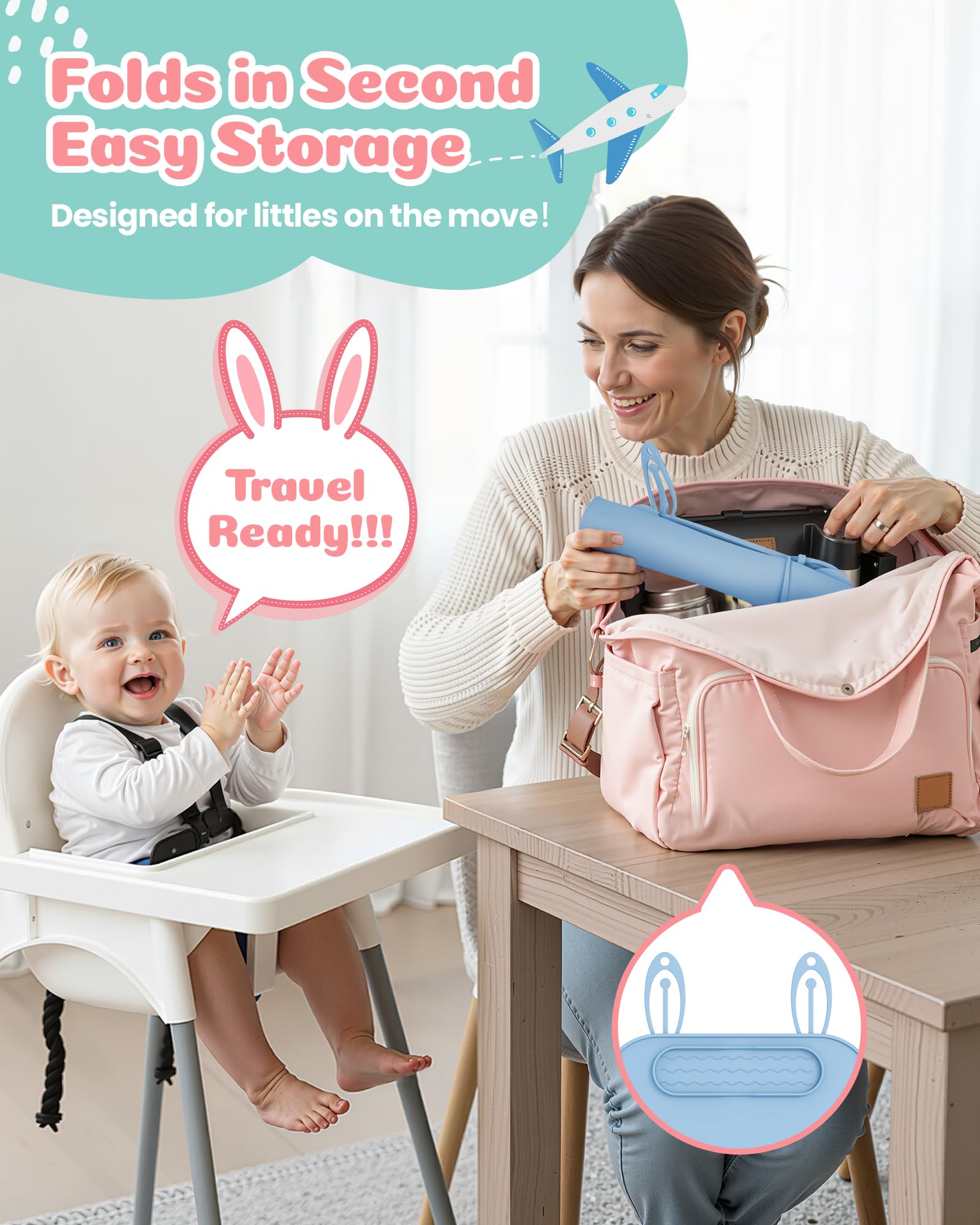 Captainbear waterproof placemats resist spills with easy wipe-down