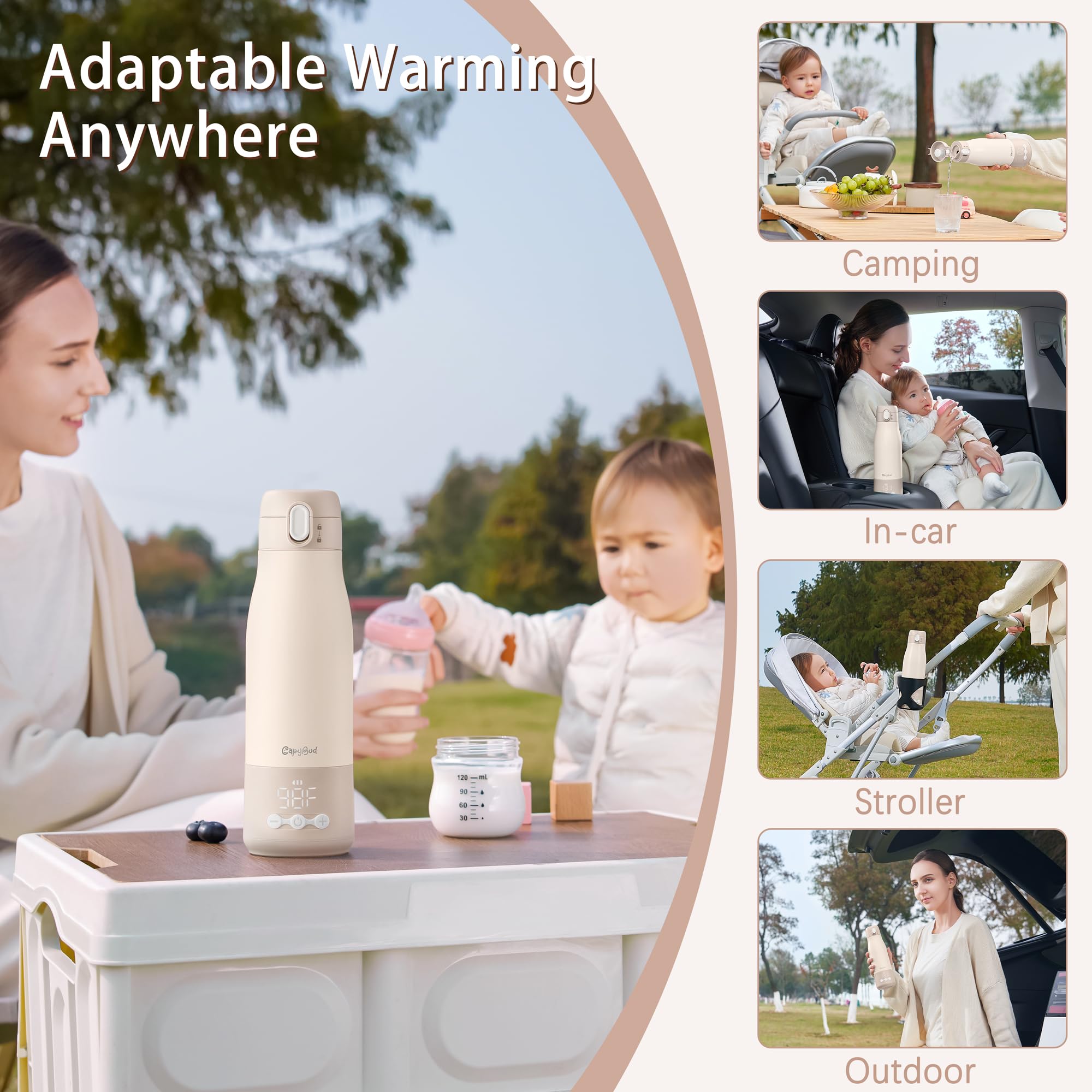 CapyBud long-life 9000mAh battery supports keep-warm on the go